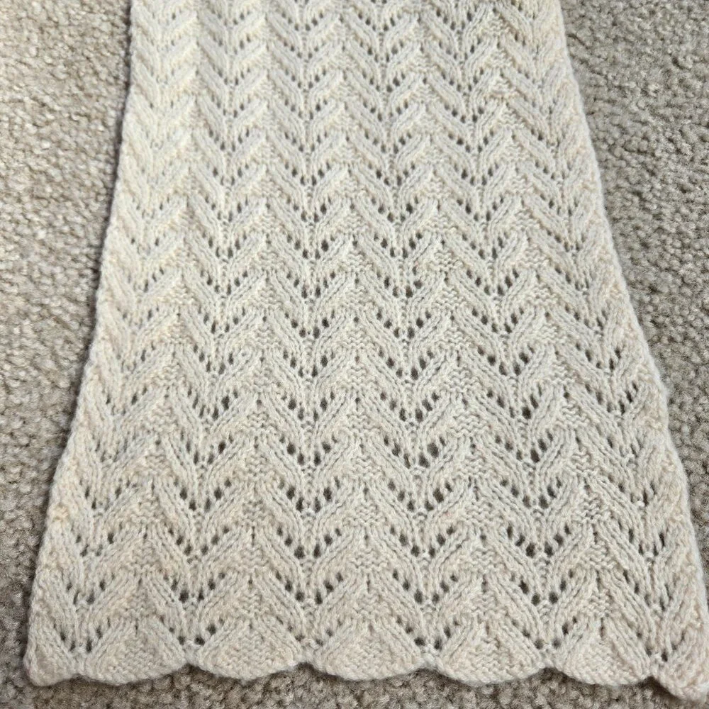 Cashmere Pointelle Scarf Ivory